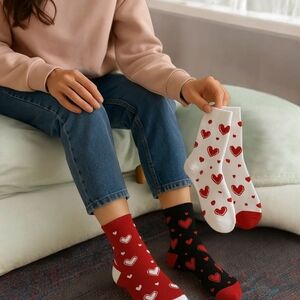 3 Pair Heart Patterned Socks Set